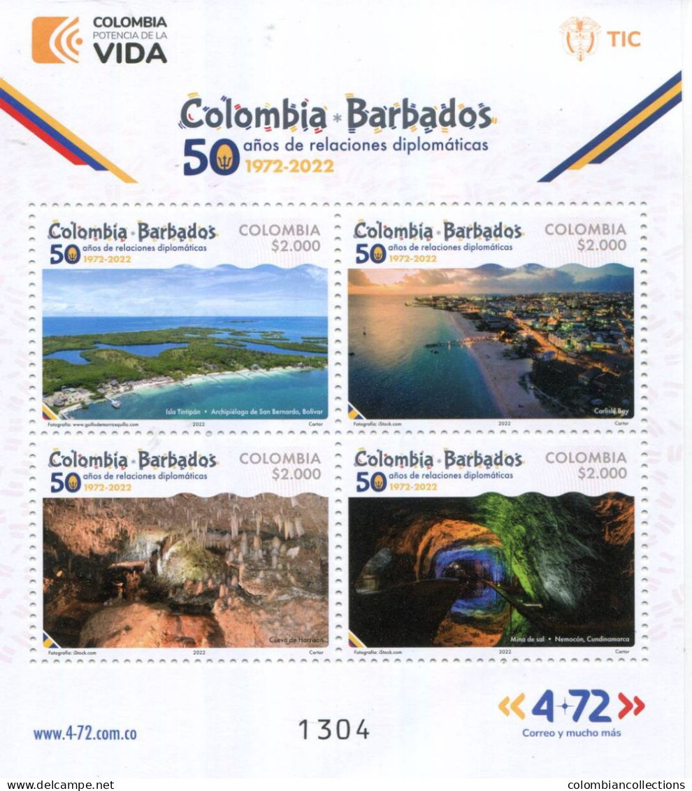 Lote 2023-13P, Colombia, 2023, Pliego, Sheet, Colombia-Barbados, Sea, Cavern, Salt Mine, Bay - Colombia