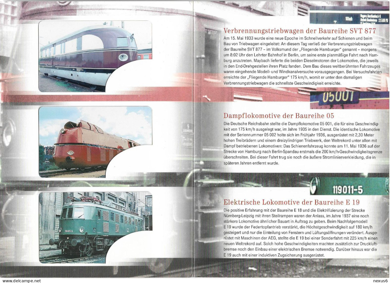 Germany - DT - Rekordloks Complete Train Series Of 3 Calling Cards, 05.2002, 3€, 1.200ex, All Mint - Cellulari, Carte Prepagate E Ricariche