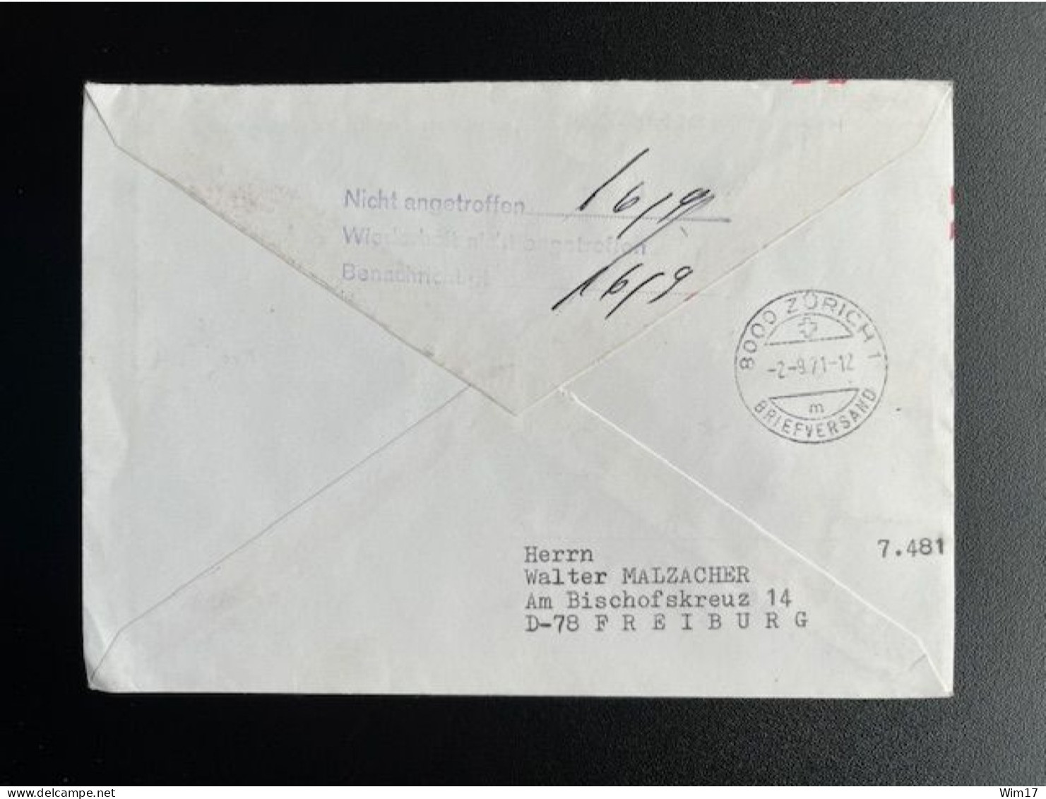 AUSTRIA 1971 REGISTERED FIRST FLIGHT COVER SALZBURG TO ZURICH 02-09-1971 OOSTENRIJK OSTERREICH EINSCHREIBEN - Storia Postale