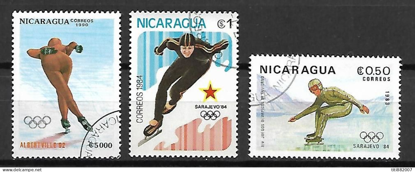 NICARAGUA     -     PATINAGE  DE  VITESSE   -    Oblitérés - Eiskunstlauf