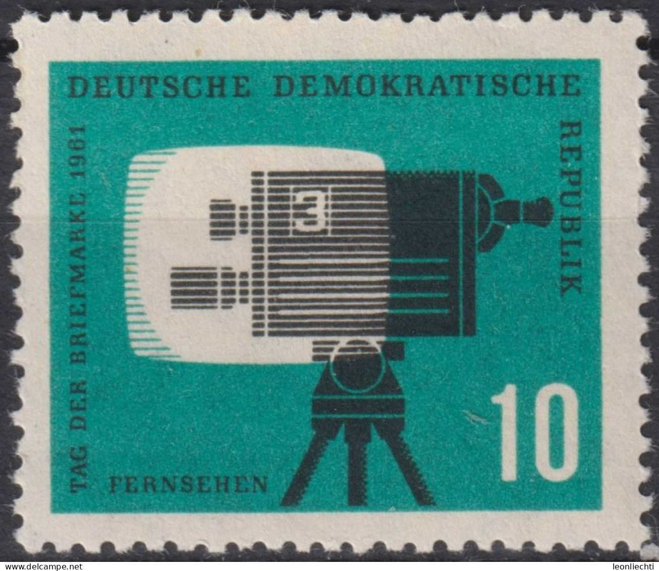 1961 DDR, ** Mi:DD 861, Yt:DD 574, Tag Der Briefmarke, Fernseher Und Kamera - Tag Der Briefmarke