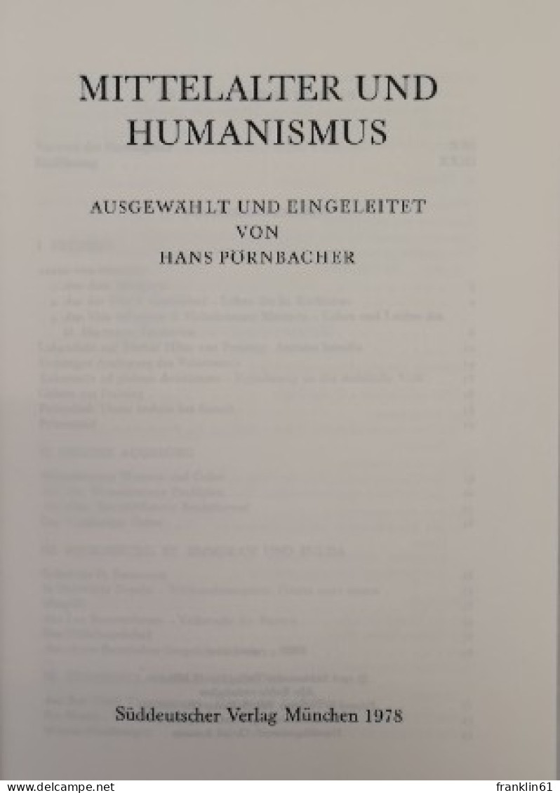 Bayerische Bibliothek. Band 1. Mittelalter Und Humanismus. - Lexicons