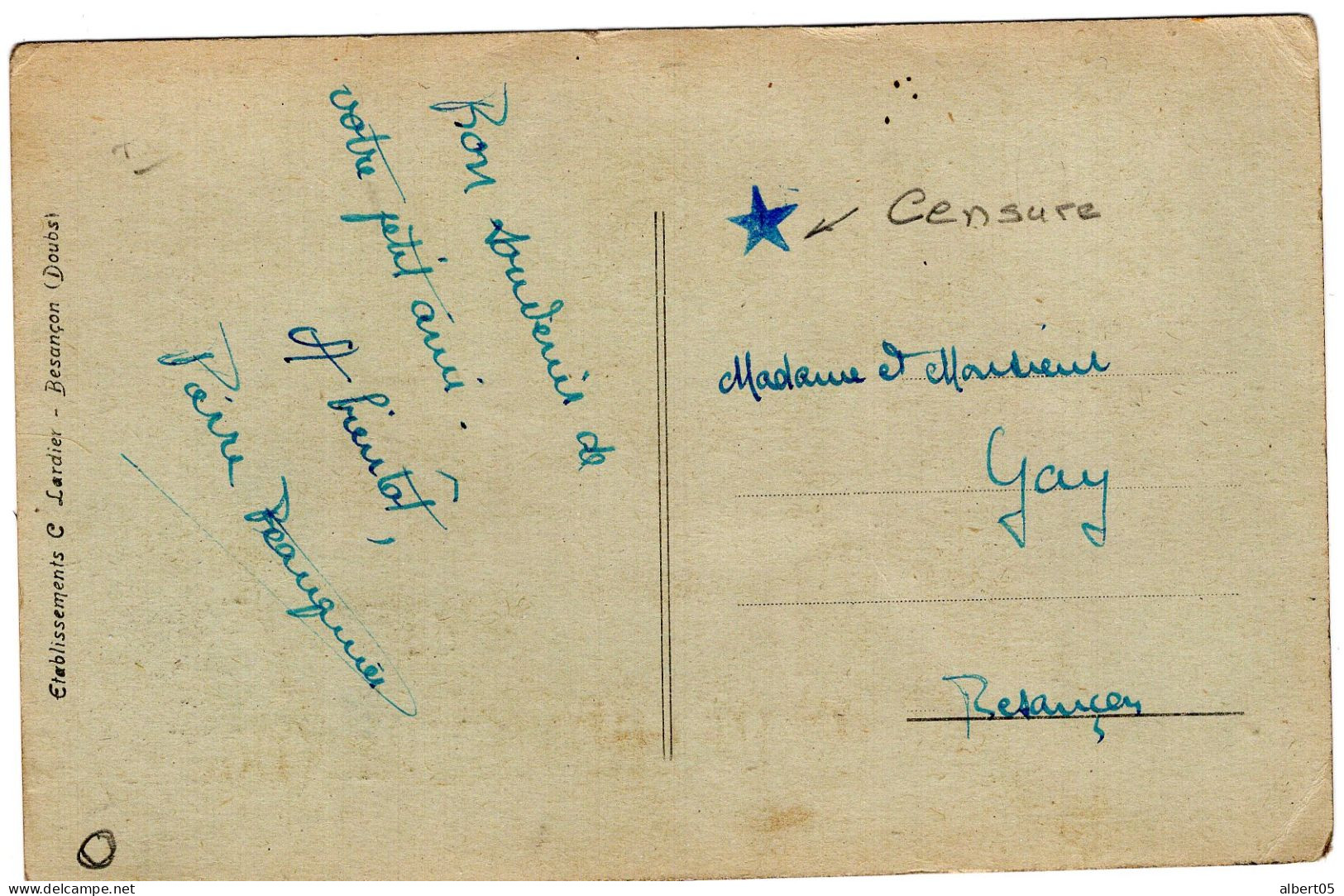 25 - Valentigney - Souvenir De Valentigney - Marque De Censure Au Dos - Valentigney