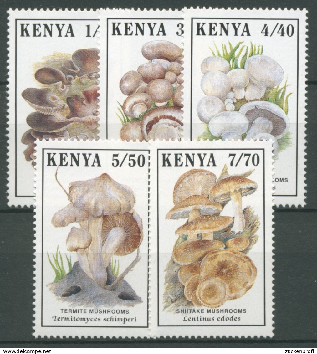 Kenia 1989 Pilze Champignon Shiitake-Pilz 486/90 Postfrisch - Kenya (1963-...)
