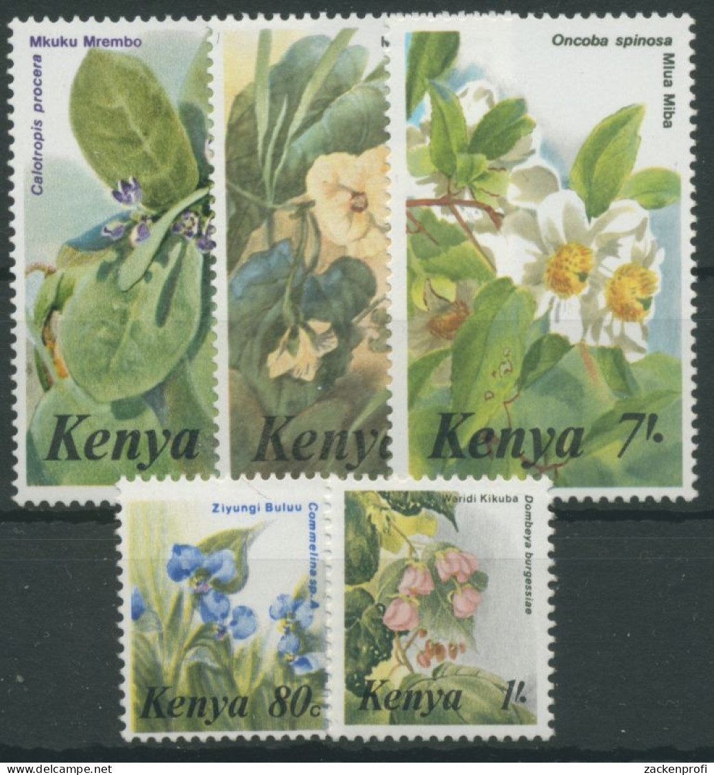 Kenia 1985 Blumen Pflanzen 338/42 Postfrisch - Kenya (1963-...)