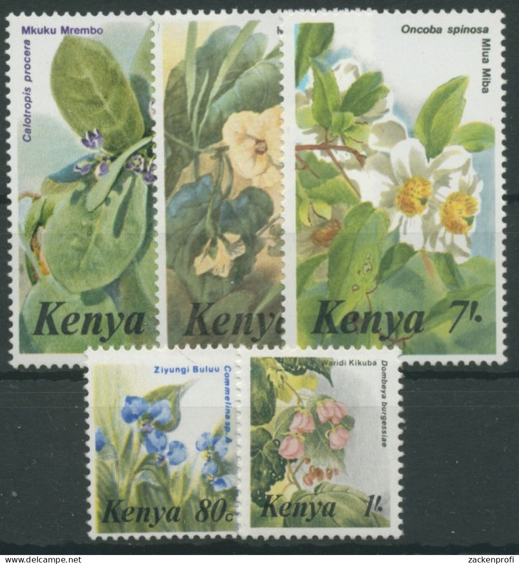 Kenia 1985 Blumen Pflanzen 338/42 Postfrisch - Kenia (1963-...)