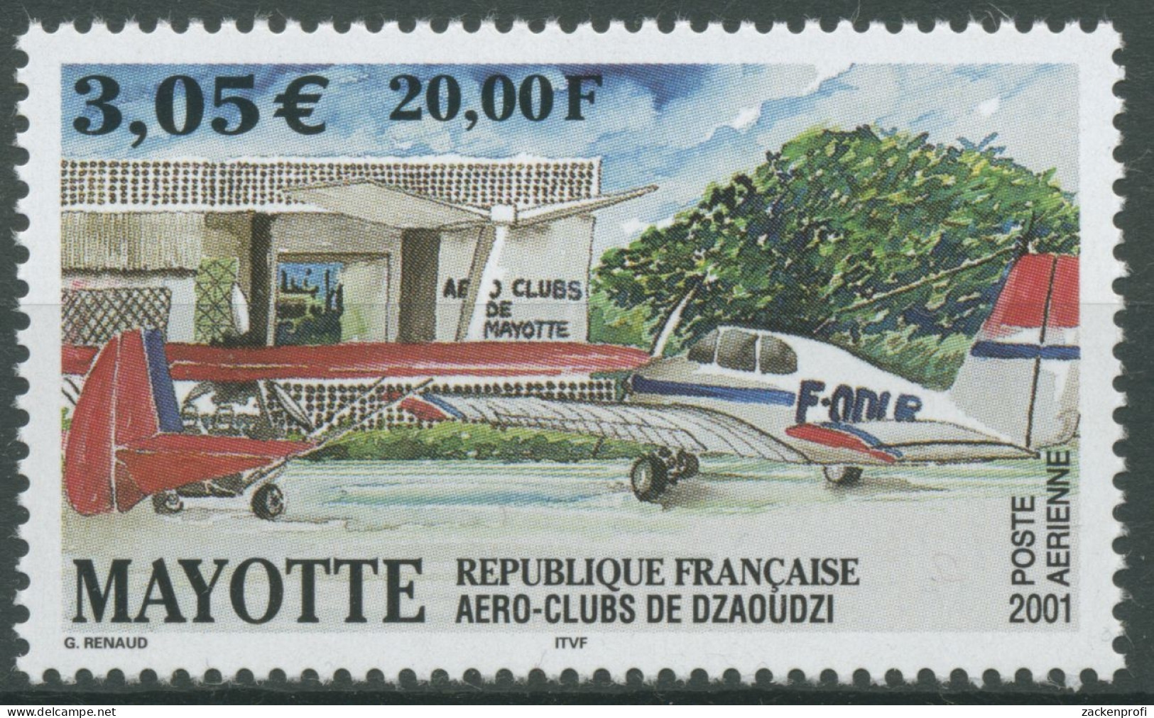 Mayotte 2001 Aero-Clubs Flugzeug 104 Postfrisch - Neufs