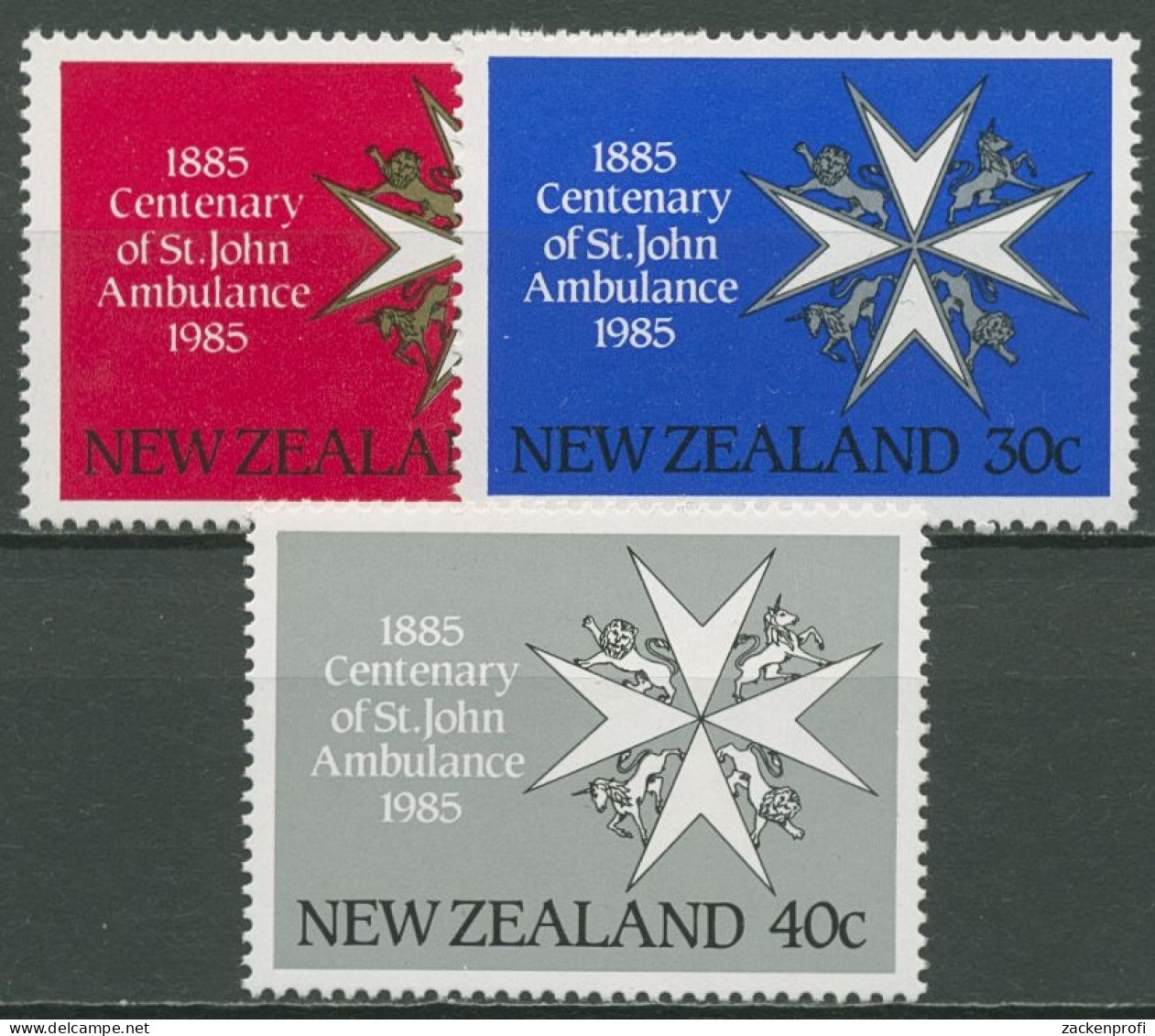 Neuseeland 1985 100 Jahre Johanniter-Hilfsdienst In Neuseeland 916/18 Postfrisch - Unused Stamps