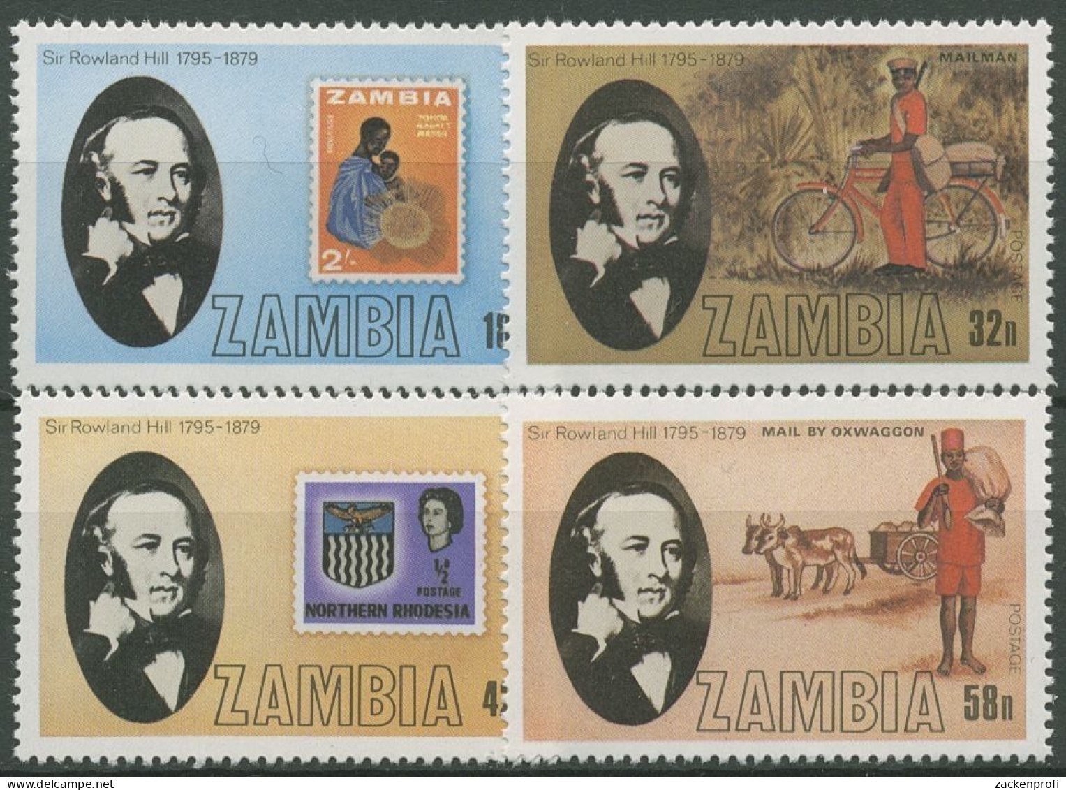 Sambia 1979 Sir Rowland Hill Briefmarken 213/16 Postfrisch - Zambie (1965-...)