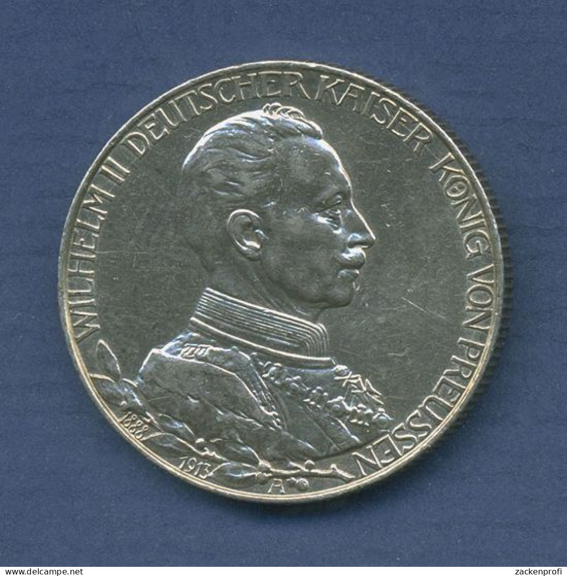 Preußen 2 Mark 1913, 25 Jähriges Regierungsjubiläum, J 111 Vz (m6571) - 2, 3 & 5 Mark Argent