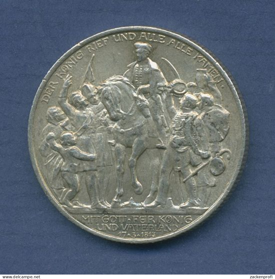 Preußen 2 Mark 1913 A, 100 Jahre Befreiungskriege, J 109 Vz (m6573) - 2, 3 & 5 Mark Argento