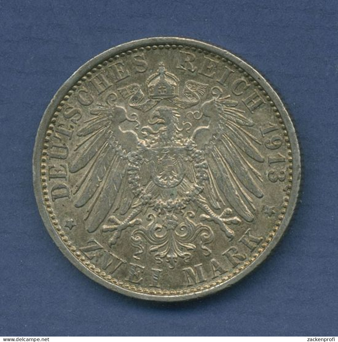Preußen 2 Mark 1913, 25 Jähriges Regierungsjubiläum, J 111 Vz/st (m6572) - 2, 3 & 5 Mark Silber