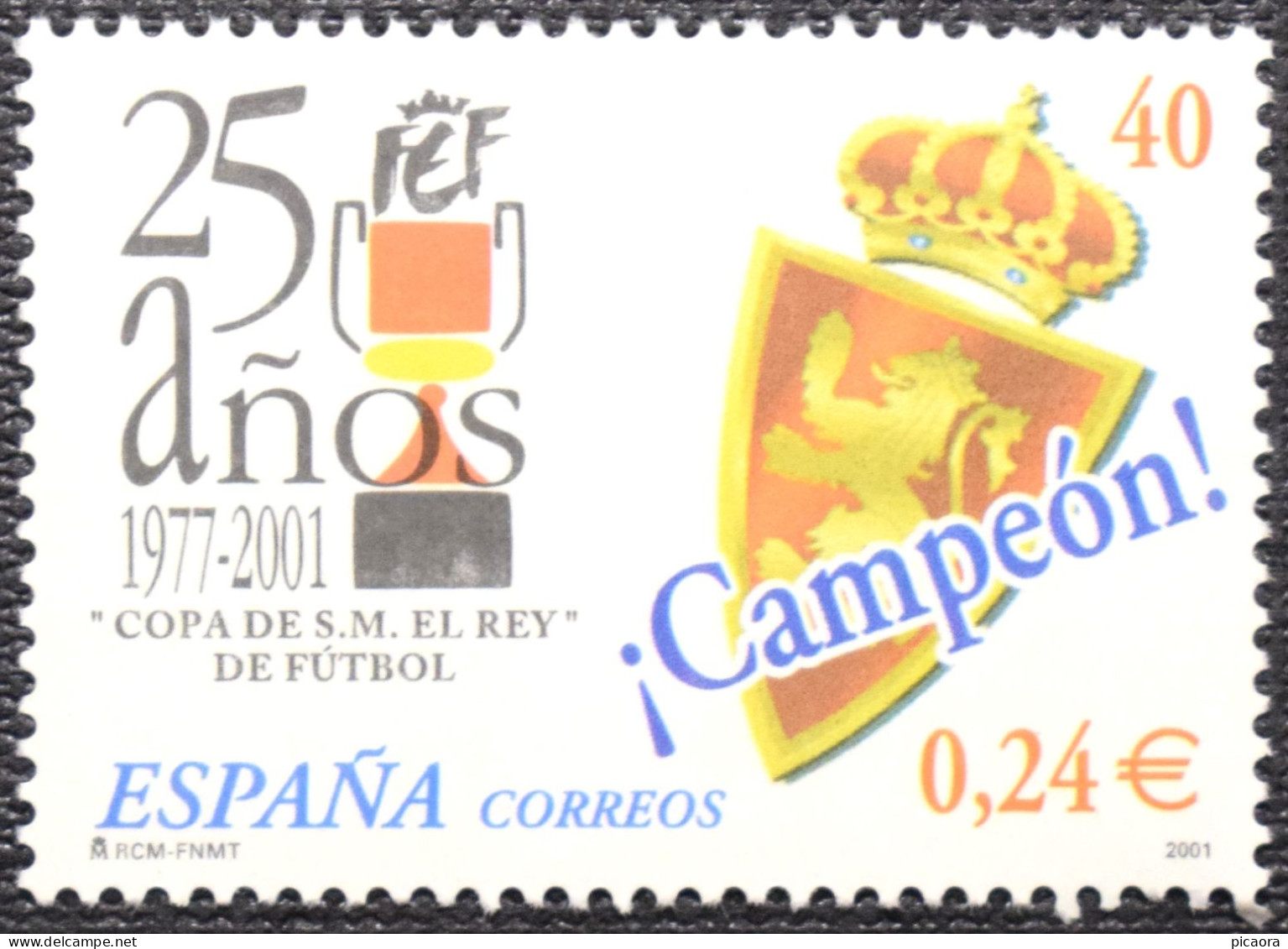España Spain 2001  Copa Del Rey De Futbol  Mi 3641  Yv 3375  Edi 3805  Nuevo New MNH ** - Unused Stamps