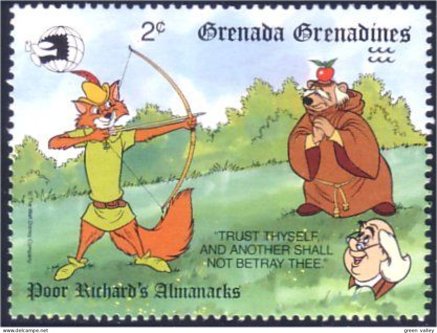 462 Grenada Disney Arc Archery Bow Arrow Fleche MNH ** Neuf SC (GRG-59b) - Tir à L'Arc