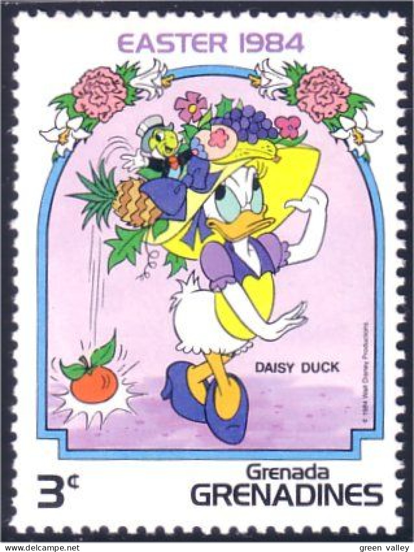 462 Grenada Disney Costumes Daisy Jiminy Cricket Ananas Pineapple Raisin Grape Wine Pomme Apple MNH ** Neuf SC (GRG-37b) - Wijn & Sterke Drank