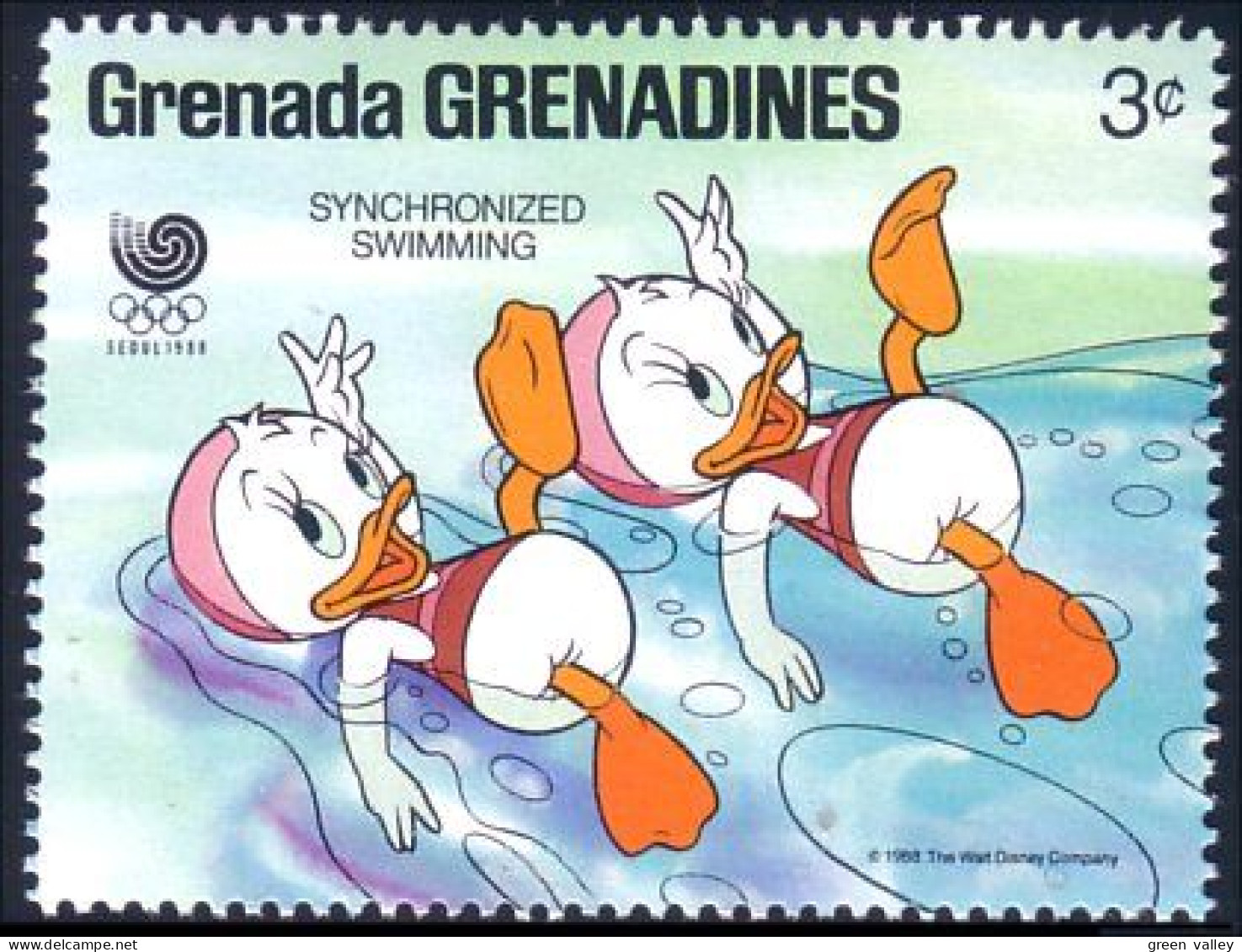 462 Grenada Disney Seoul Nage Synchronisee Synchronized Swimming MNH ** Neuf SC (GRG-17c) - Nuoto