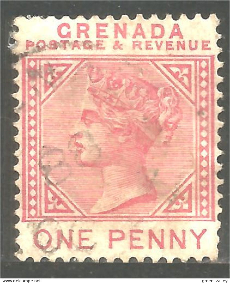 460 Grenada 1887 ONE PENNY Queen Victoria (GRE-219) - Grenade (...-1974)