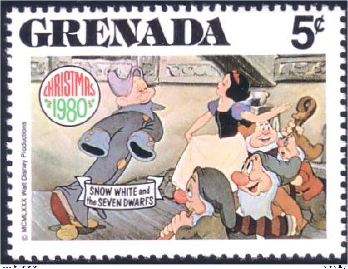 460 Grenada Disney Blanche-Neige Snow White Seven Dwarfs Sept Nains MNH ** Neuf SC (GRE-109b) - Kino