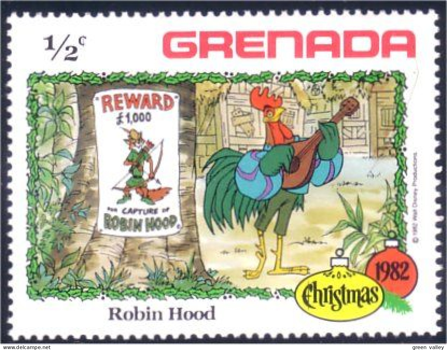 460 Grenada Coq Rooster Huhn Robin Hood MN * Neuf (GRE-111c) - Gallinacées & Faisans