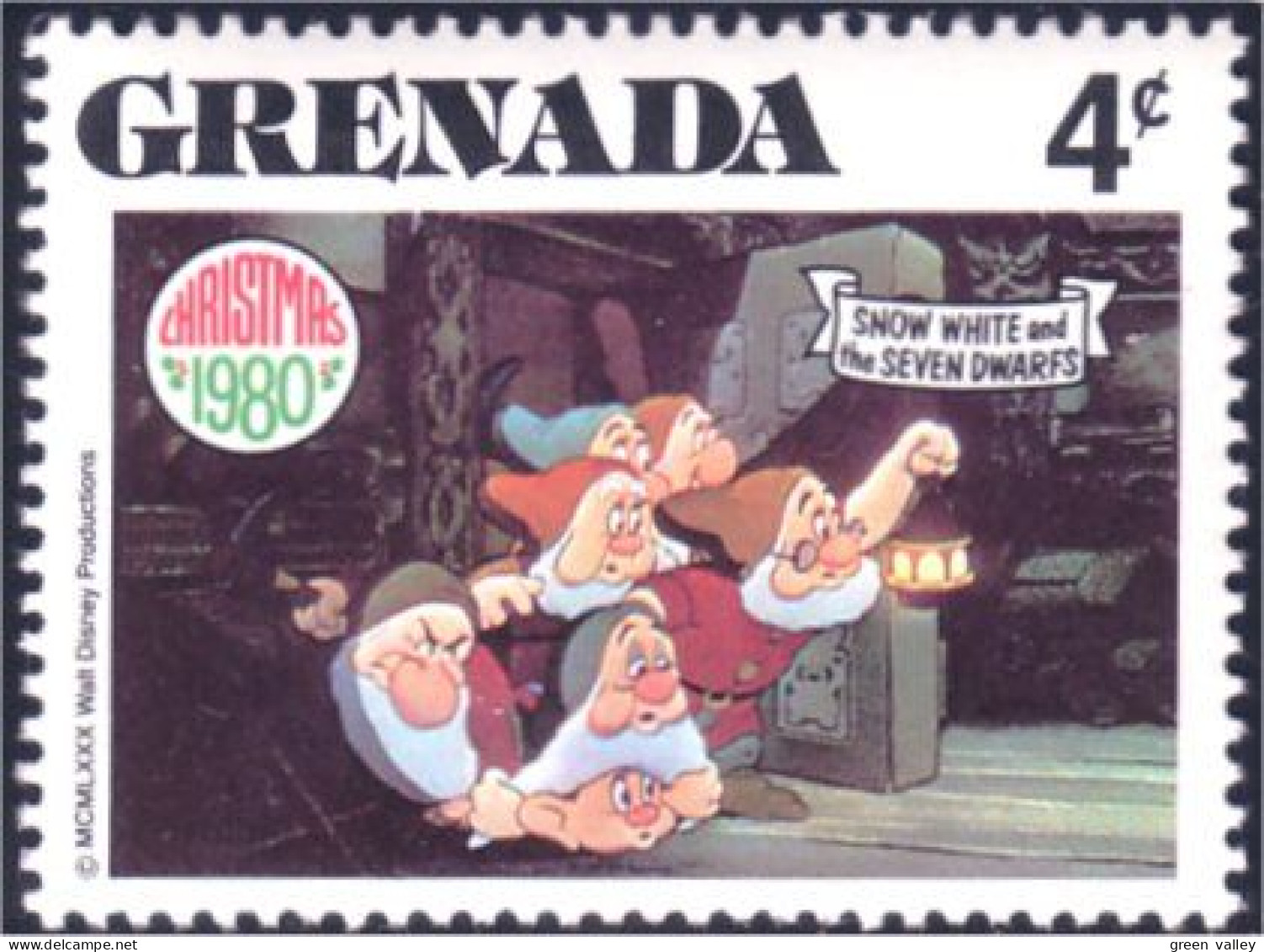 460 Grenada Disney Blanche-Neige Snow White Seven Dwarfs Sept Nains MNH ** Neuf SC (GRE-108c) - Kino