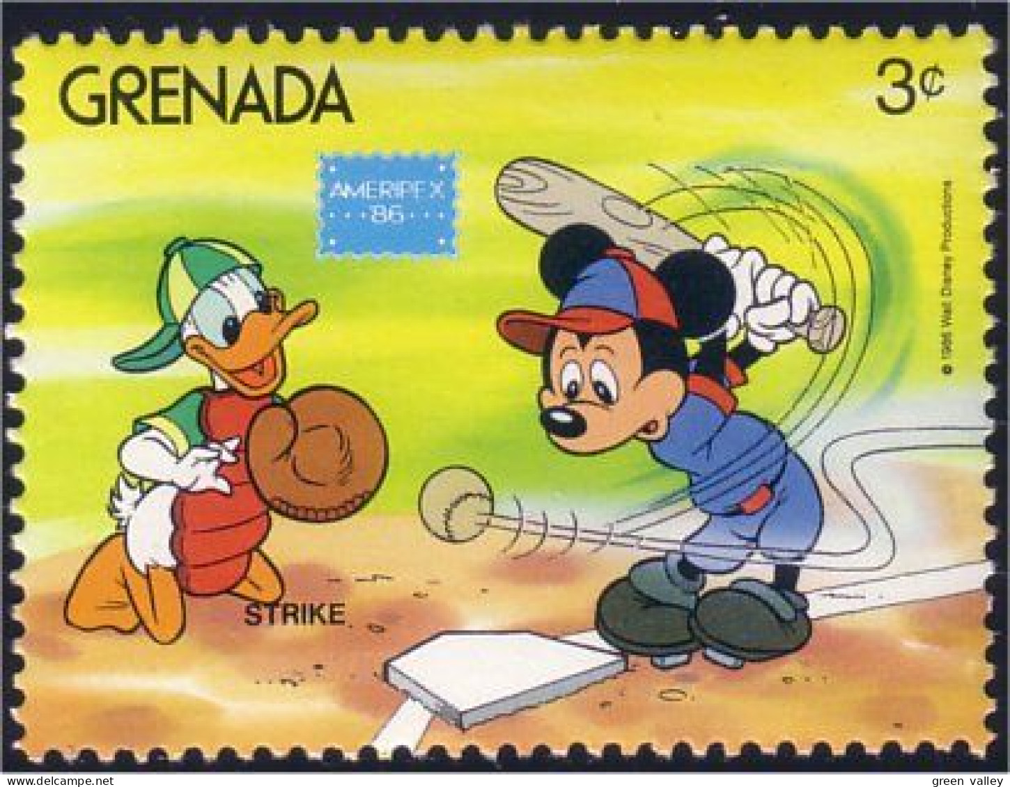 460 Grenada Disney Ameripex 86 Mickey Donald MNH ** Neuf SC (GRE-81d) - Esposizioni Filateliche