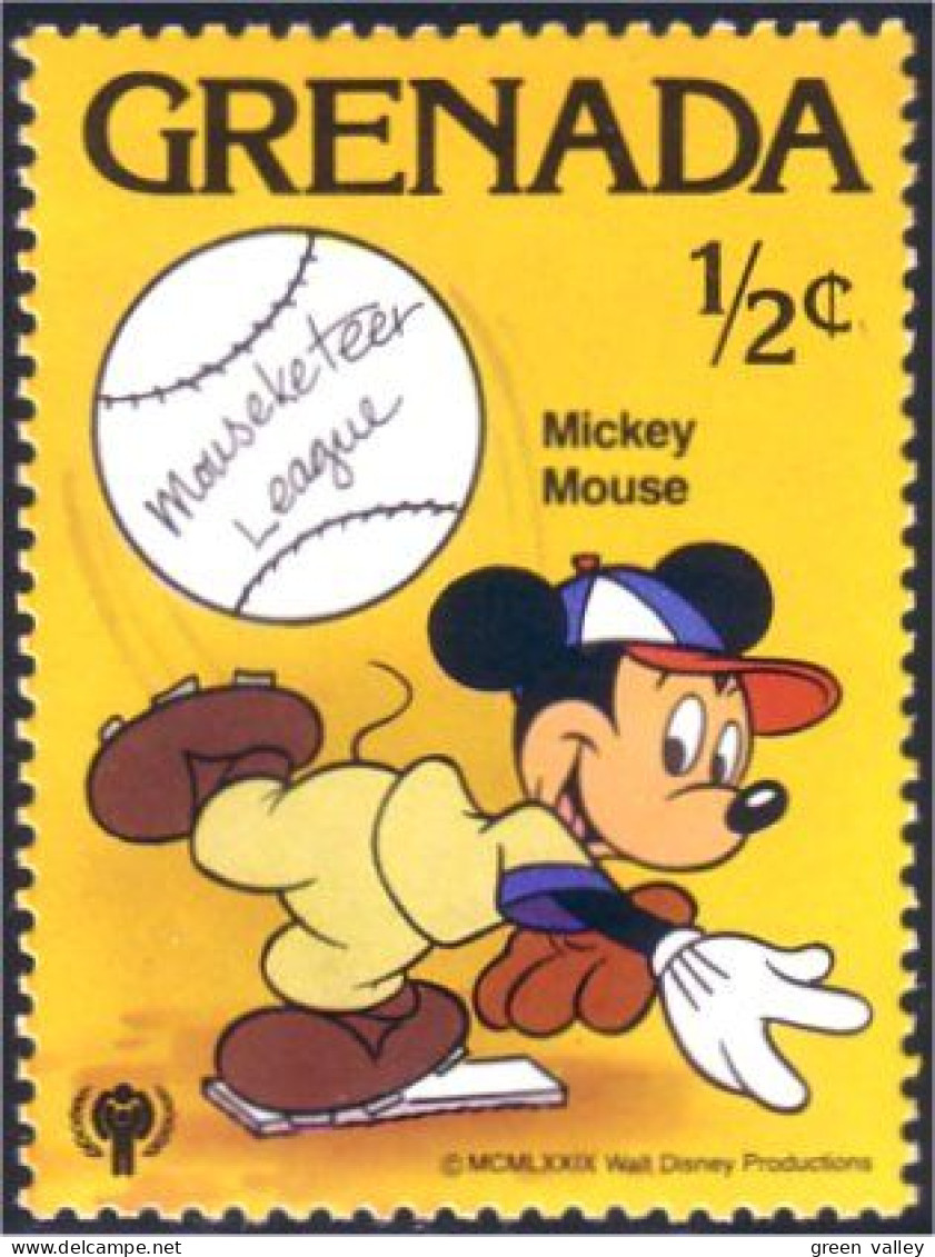 460 Grenada Disney Mickey Baseball Base Ball MNH ** Neuf SC (GRE-66) - Béisbol