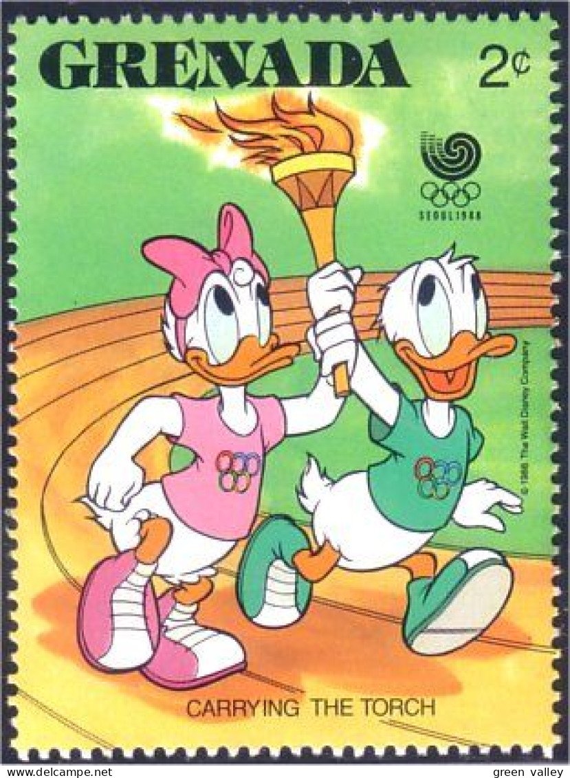 460 Grenada Disney Olympics Donald Daisy MNH ** Neuf SC (GRE-55a) - Grenada (1974-...)