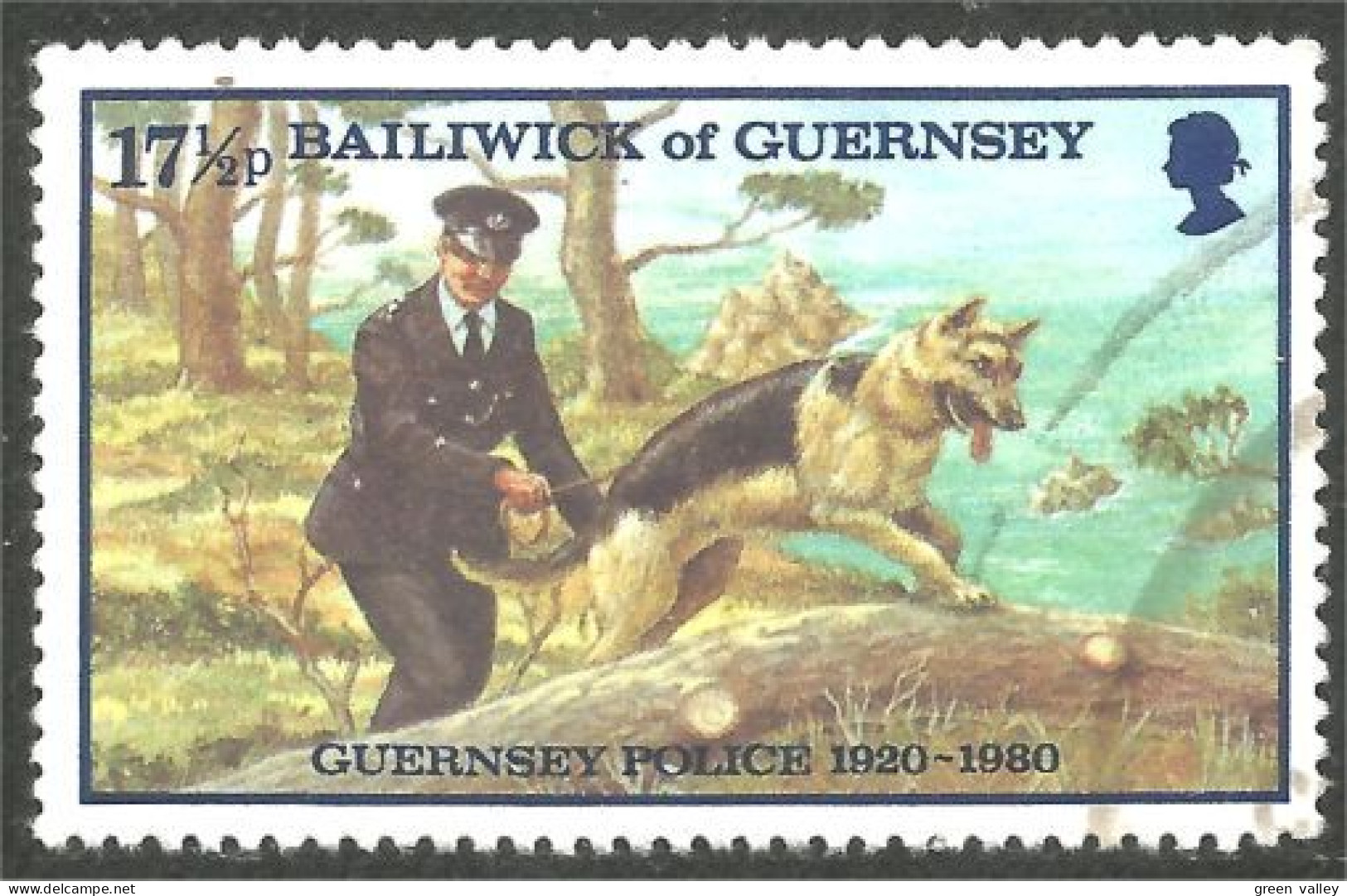 468 Guernsey Police Chien Dog Hund Cane Hond Perro Berger Allemand German Shepherd (GUE-76) - Guernesey