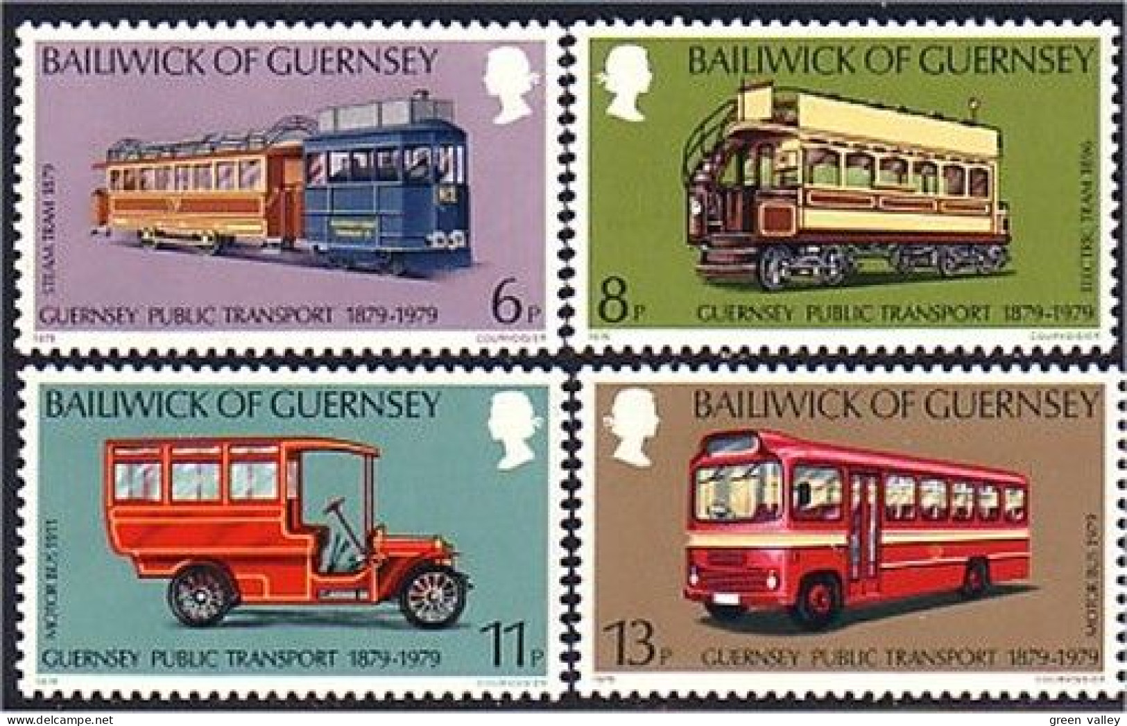 468 Guernsey Steam Tram Tramway Electric Electrique Autobus MNH ** Neuf SC (GUE-31a) - Busses