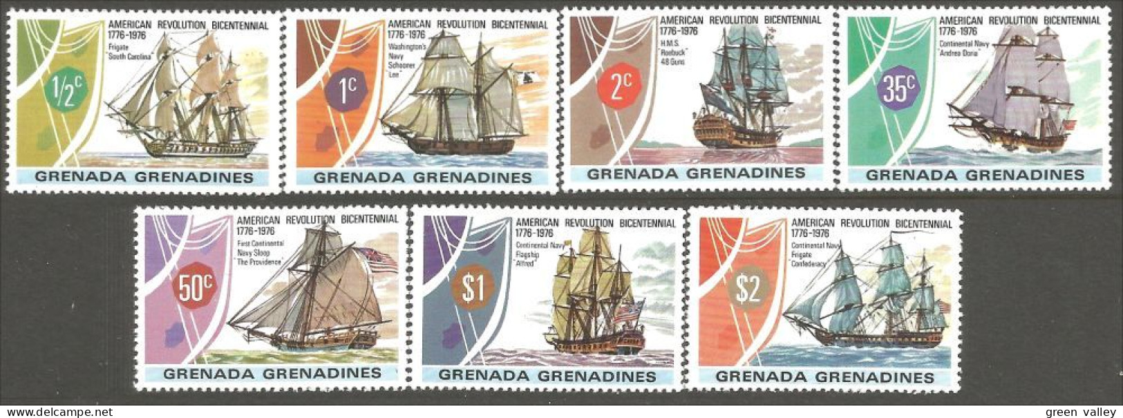 462 Grenada Bicentenaire 1776 Revolution MNH Bateau Voilier Ship Boat American ** Neuf SC (GRG-106a) - Grenada (1974-...)