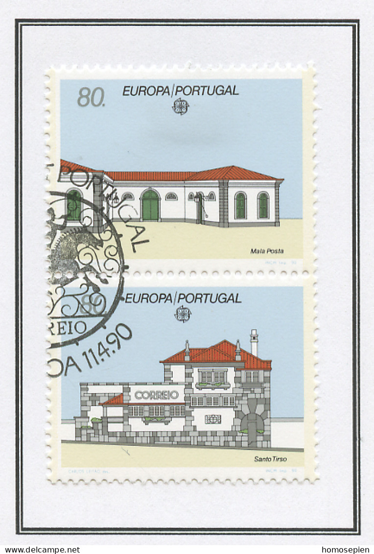 Portugal 1990 Y&T N°1800 à 1801 - Michel N°1822 à 1823 (o) - EUROPA - Se Tenant - Gebraucht