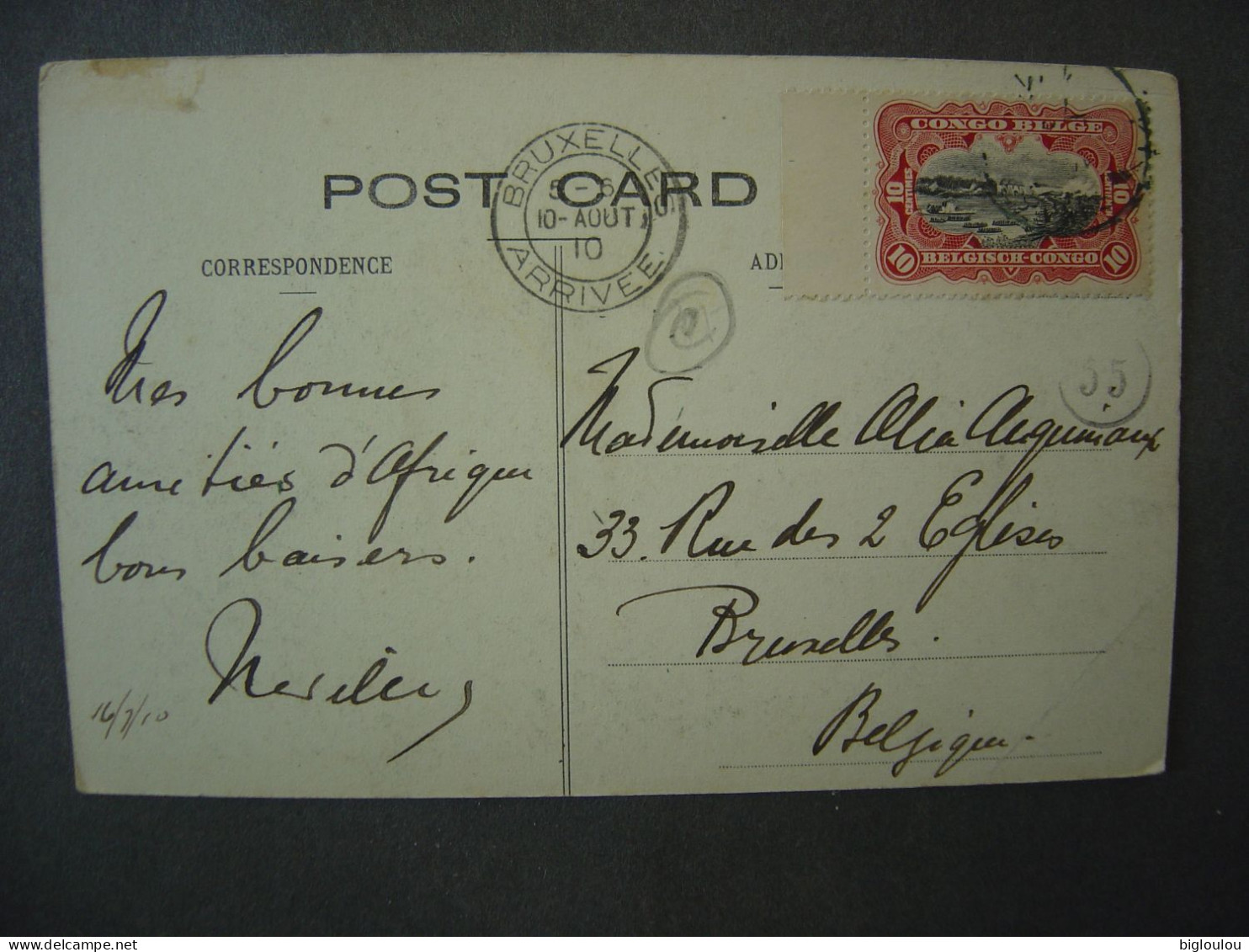 1910 - Vintage Postcard - FREETOWN - A Corner - See Stamp From  Congo-Belge - Sierra Leone