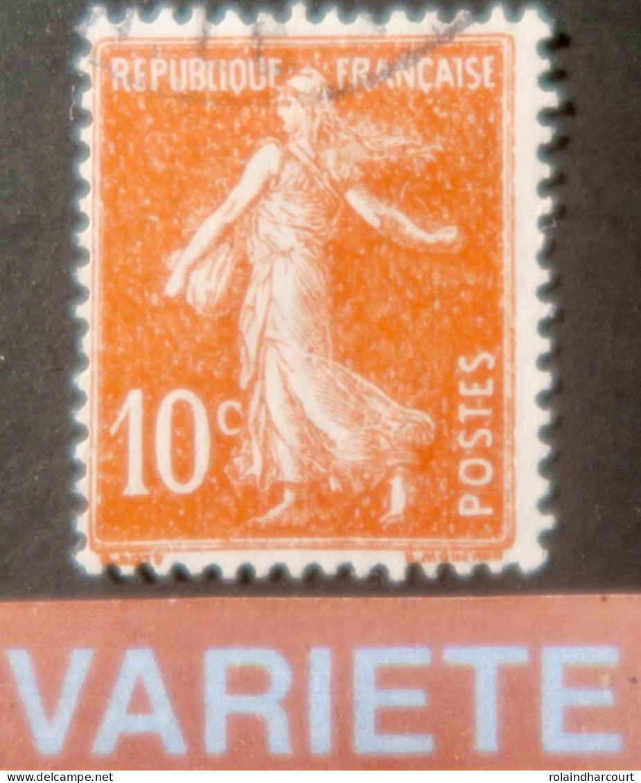 LP2943/7 - FRANCE - 1907 - TYPE SEMEUSE CAMEE - N°138 Oblitéré - VARIETE >>> Fond Neigeux - Gebraucht