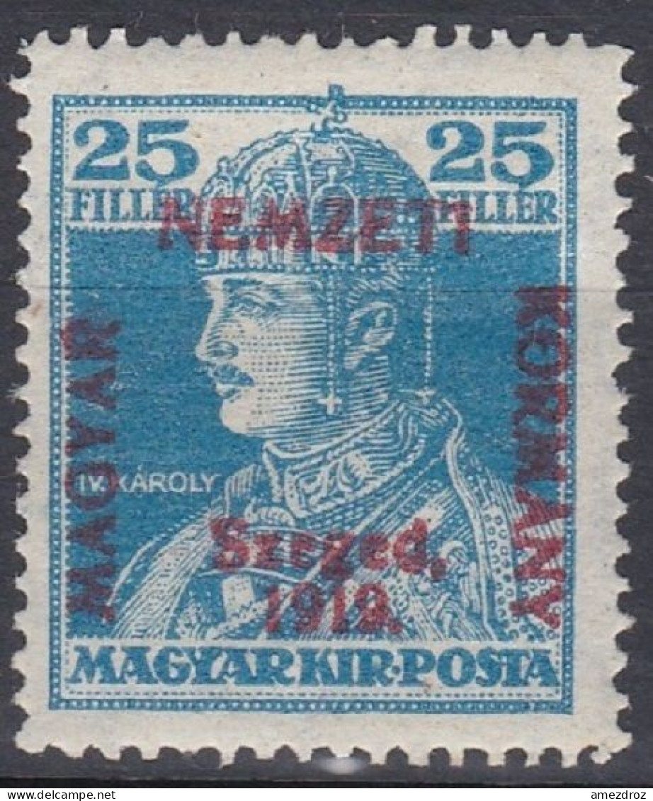 Hongrie Szeged 1919 Mi 24 MH * Roi Charles IV  (A8) - Szeged