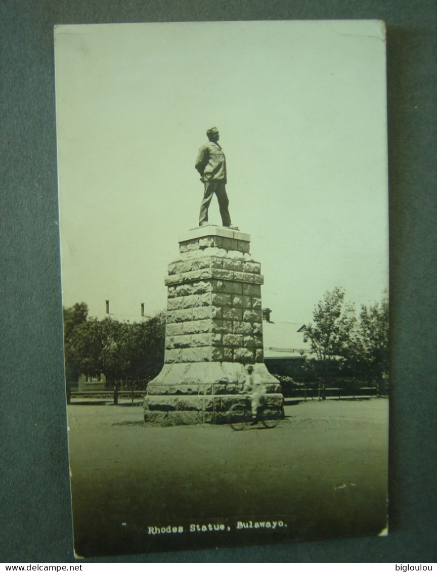 Zimbabwe - Bulawayo - Rhodes Staute - See Post Stamp - Vintage Postcard - Simbabwe