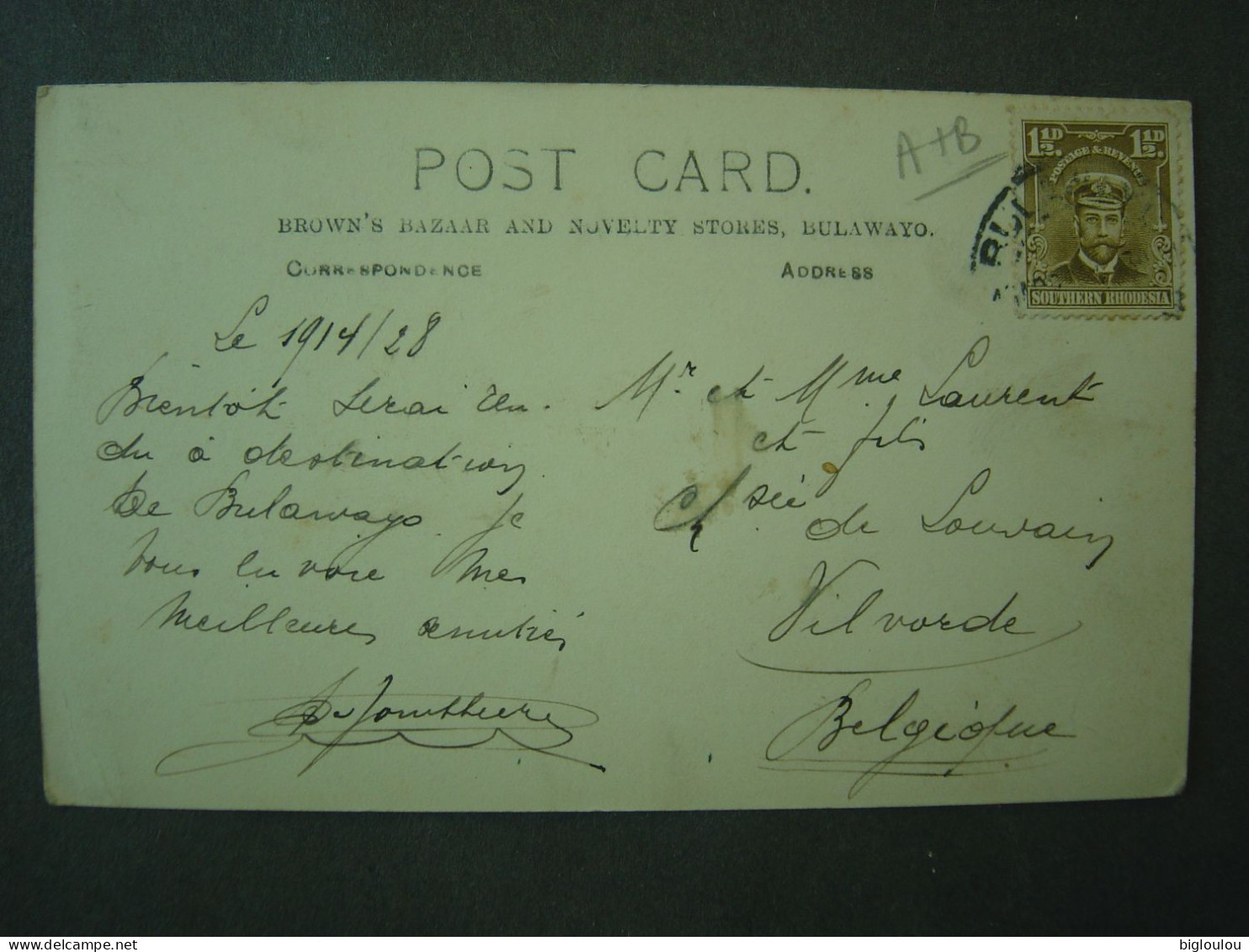 Zimbabwe - Bulawayo - Rhodes Staute - See Post Stamp - Vintage Postcard - Simbabwe