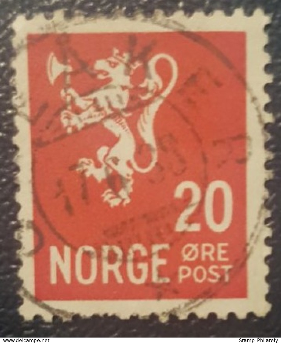 Norway Lion 20 Used Postmark Stamp Classic - Usati