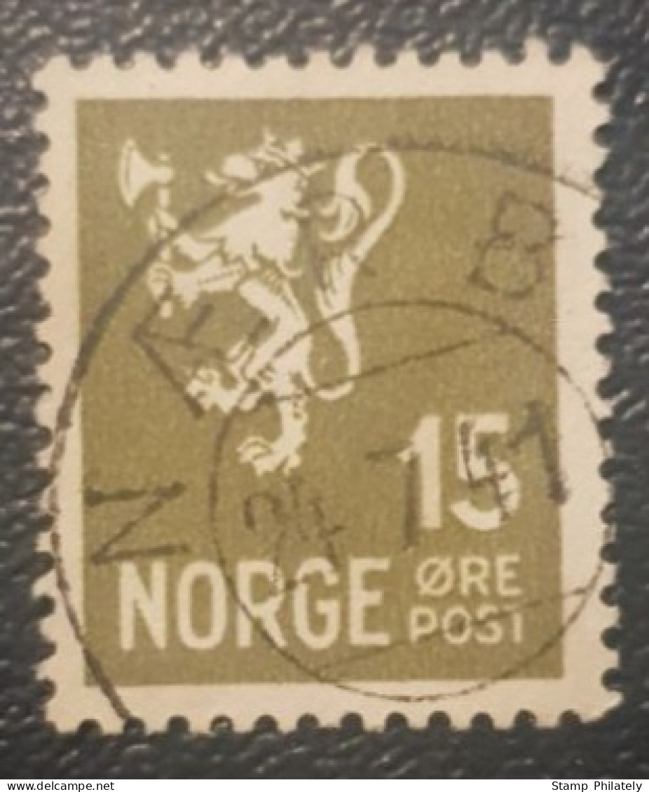 Norway Lion 15 Used Postmark Stamp Classic - Used Stamps