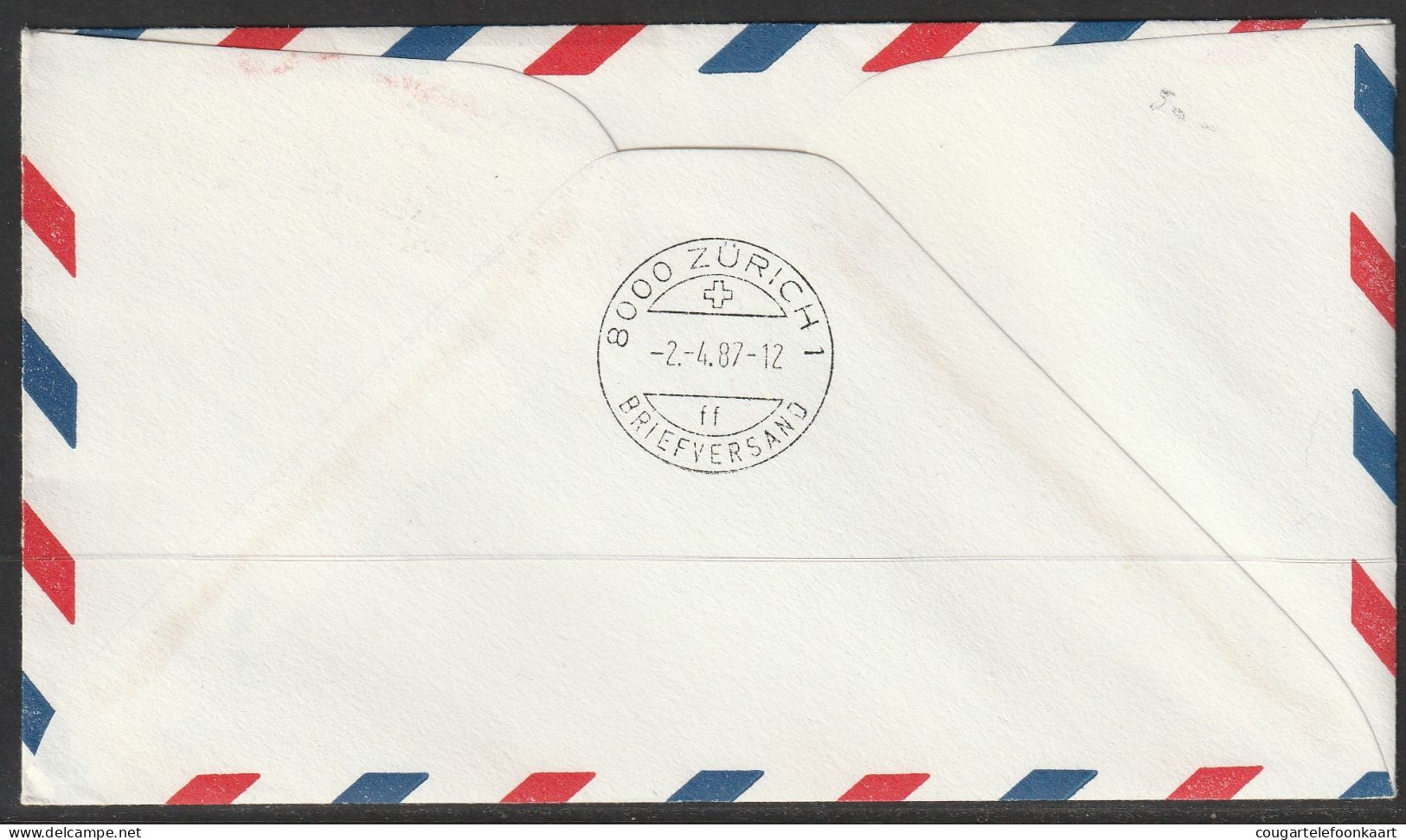 1987, American Airlines, First Flight Cover, Chicago AMF - Zürich - 3c. 1961-... Brieven