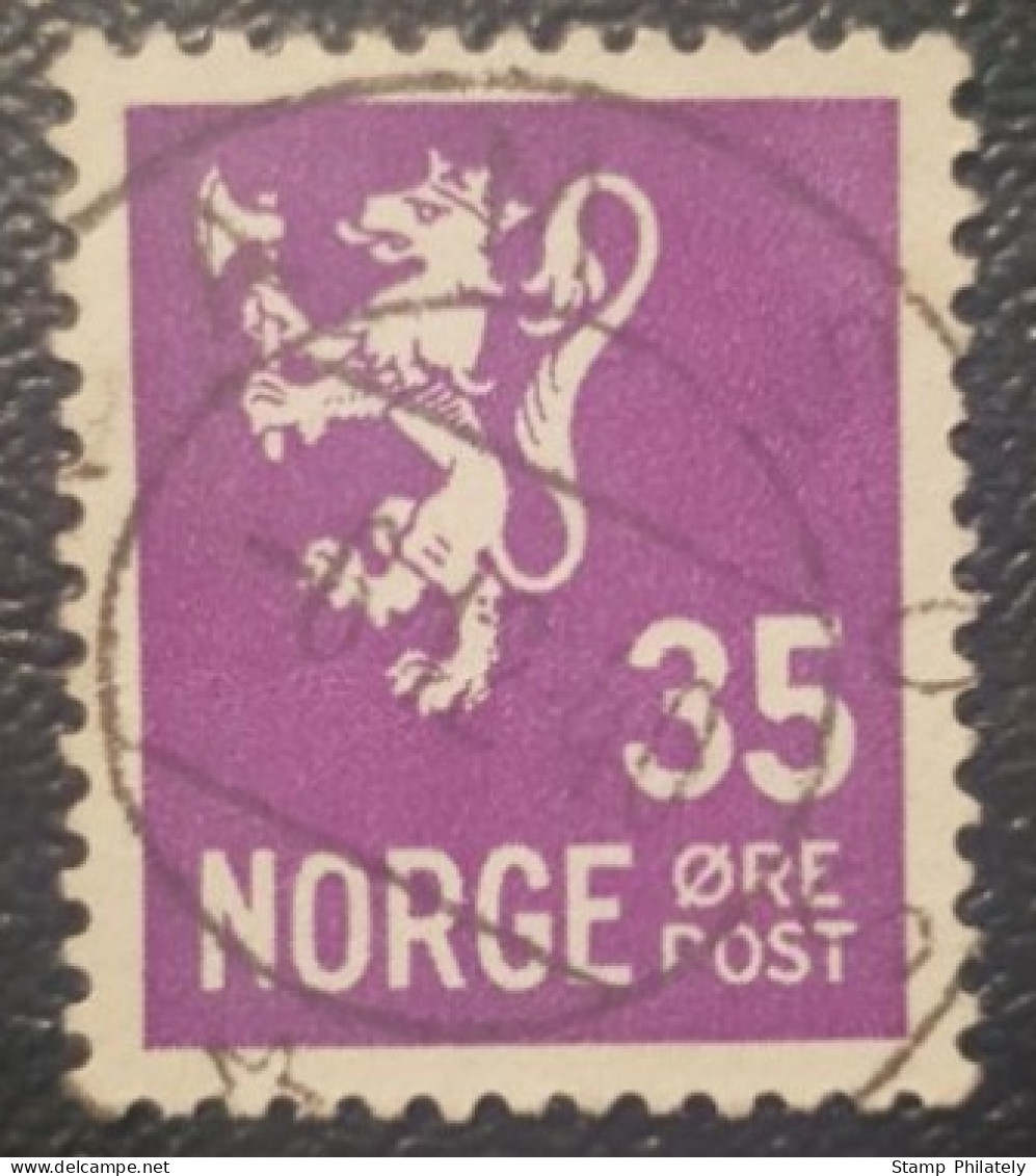 Norway Lion 35 Used Postmark Stamp Classic - Usati