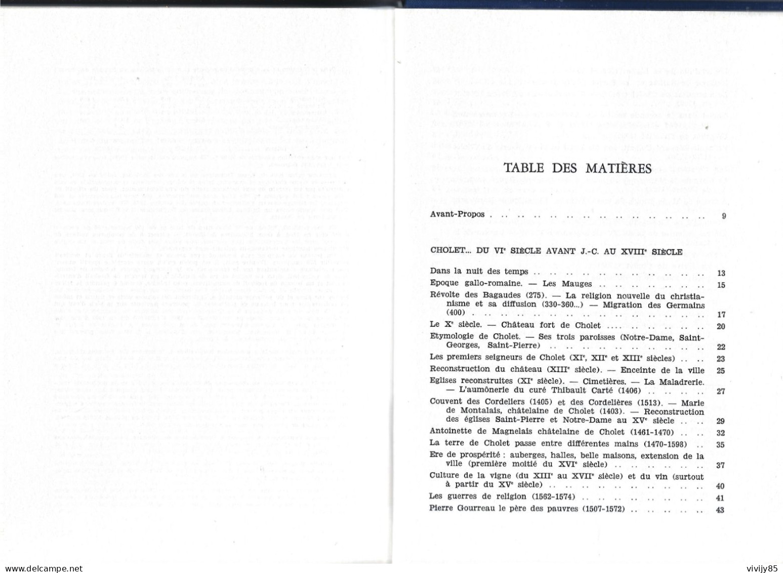 49 - CHOLET - T.B. livre de 347 pages " 20 siècles d'histoire " par Elie Chamard - 1970