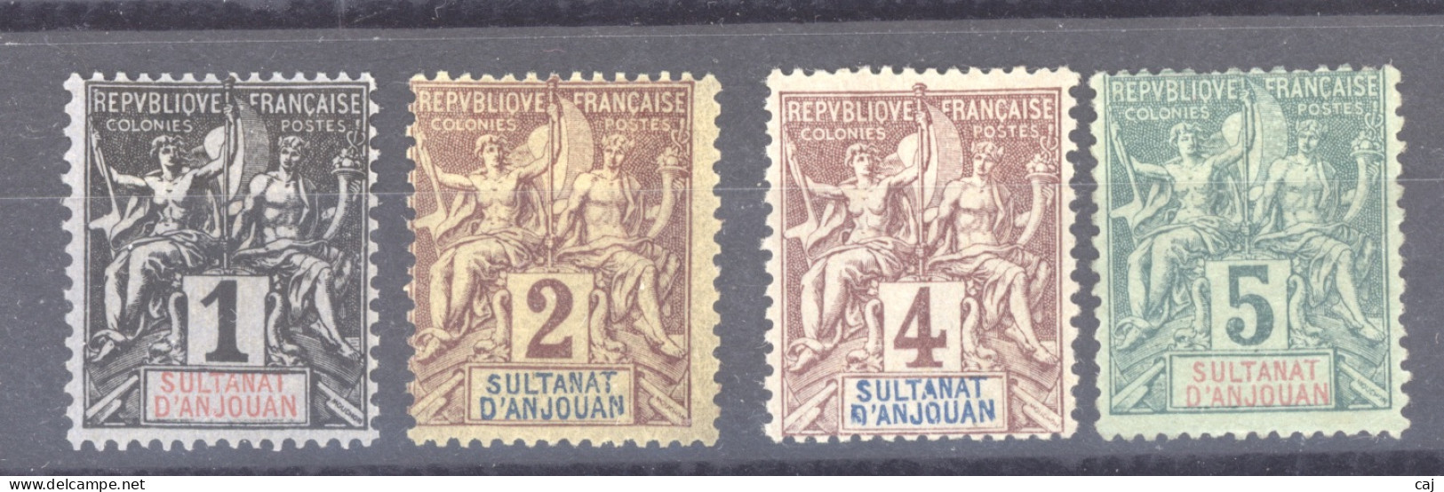 Anjouan  :  Yv  1-4  * - Unused Stamps