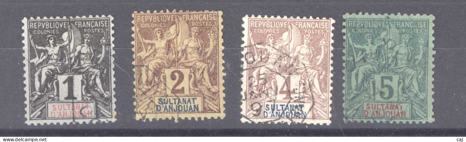 Anjouan  :  Yv  1-4  (o) - Used Stamps