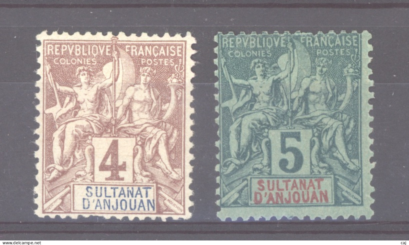 Anjouan  :  Yv  3-4  * - Unused Stamps