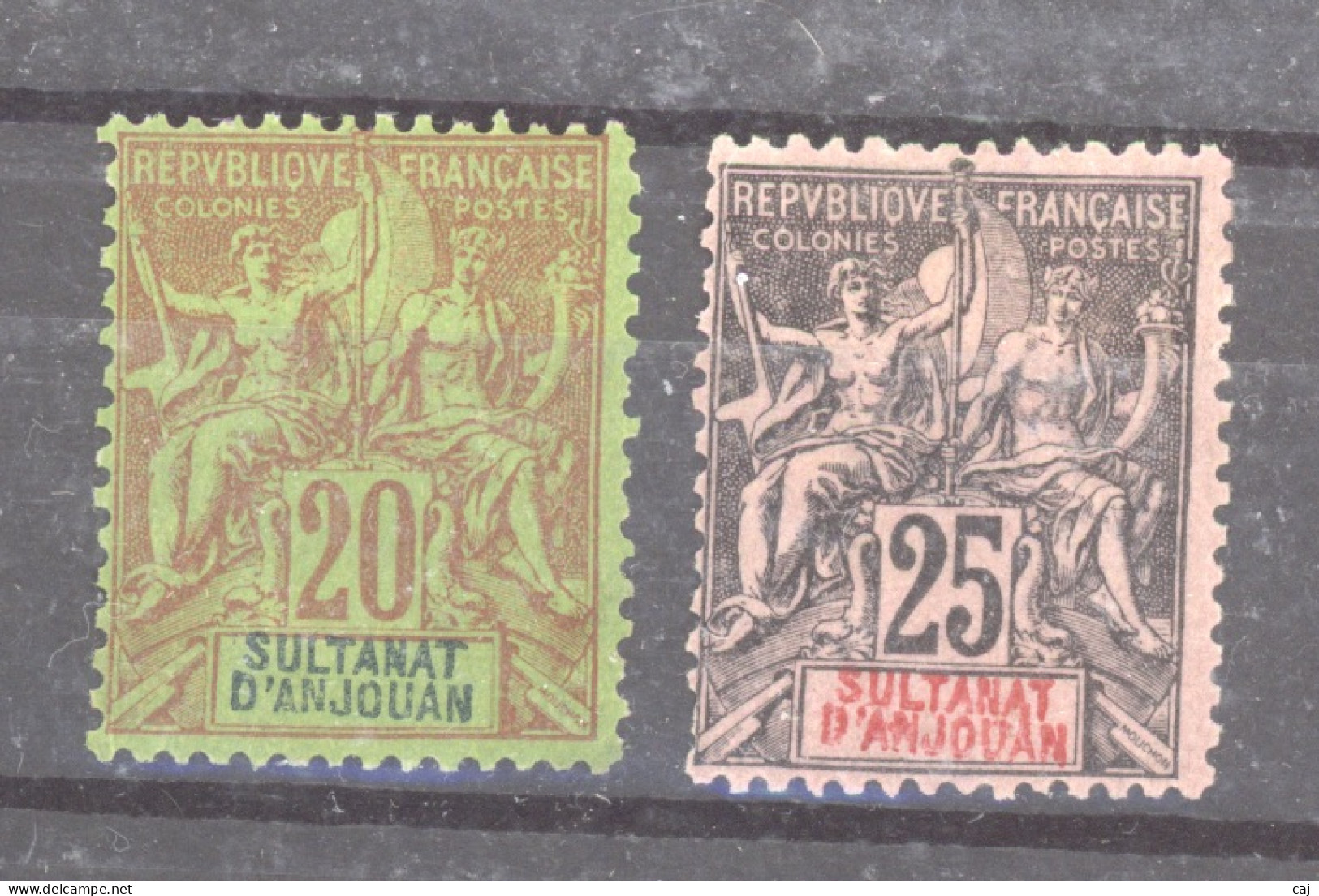 Anjouan  :  Yv  7-8  * - Unused Stamps
