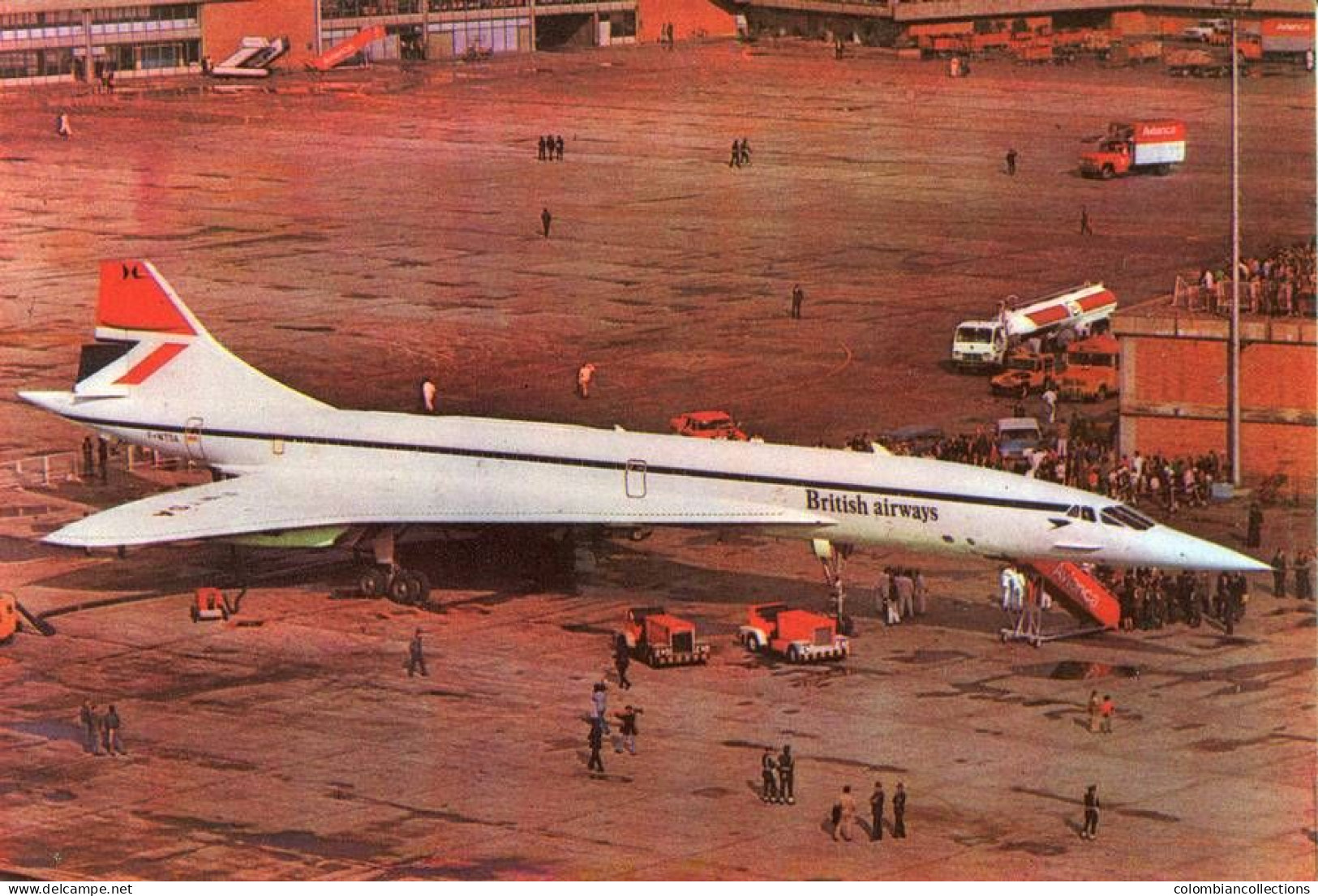 Lote PEP1644, Colombia, Postal Postcard, British Airways, Concorde, F-WTSA-7, Aviation, Plane, Old Card Not Perfect Card - Colombia