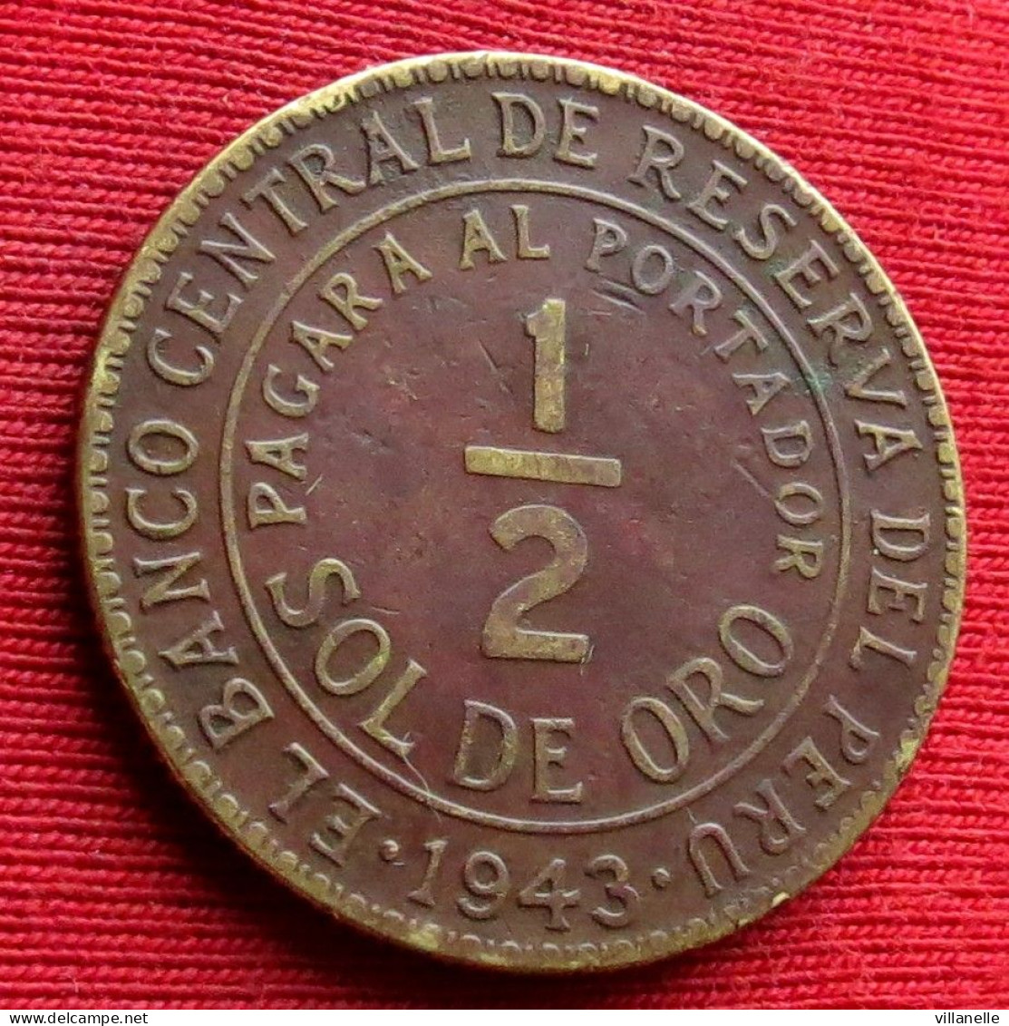 Peru 1/2 Half Sol De Oro 1943 Perou  W ºº - Perú