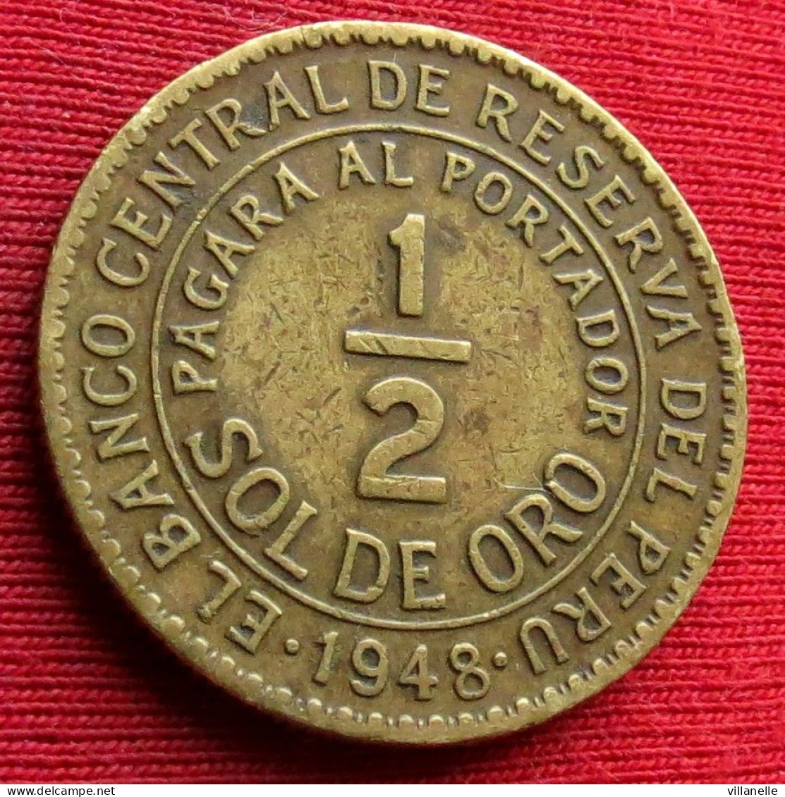 Peru 1/2 Half Sol De Oro 1948 Perou  W ºº - Perú