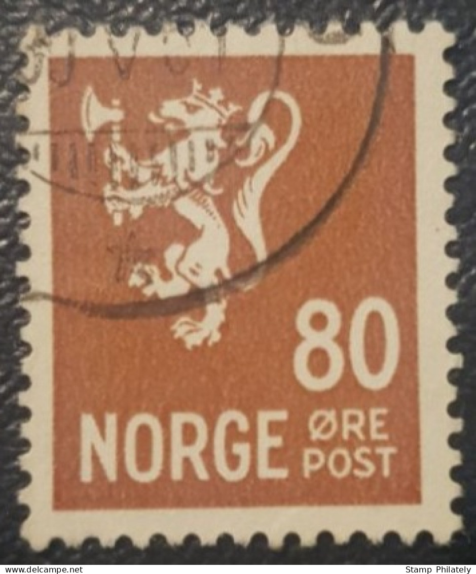 Norway Lion 80 Used Stamp Classic - Gebruikt