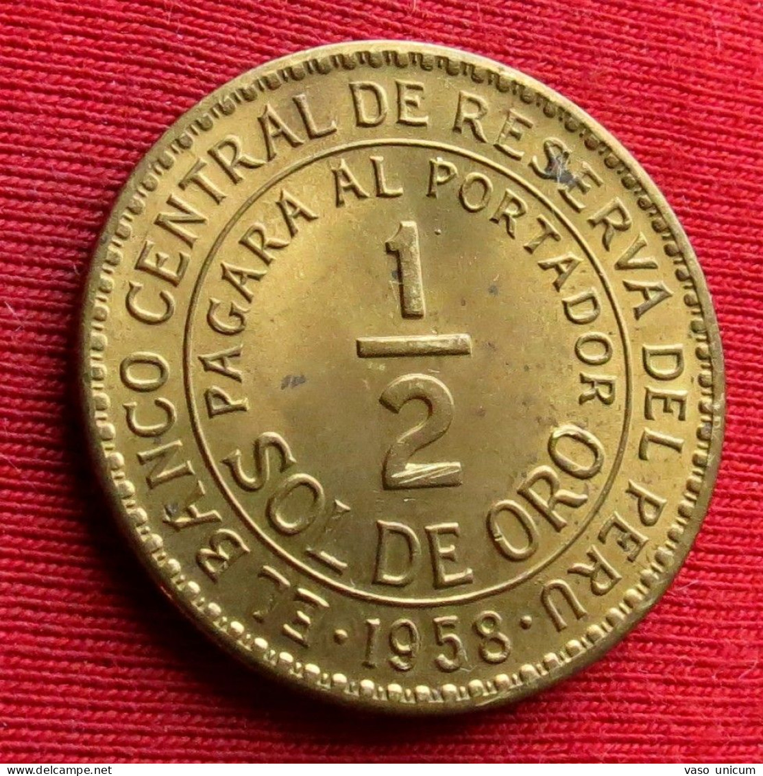 Peru 1/2 Sol De Oro 1958 Perou - Peru